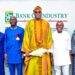 Soun of Ogbomoso Oba Ghandi Afolabi Olaoye, Orumogege 111, with some of the Directors of Bank of Industry  during his visit to the office in Lagos