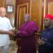 Executive Governor of Imo State, Sen. Hope Uzodinma receiving the NCPC award of the Best Christian Pilgrimage Governor of year 2023 from the Executive Secretary , Nigerian Christian Pilgrim Commission, Bishop Stephen Adegbite