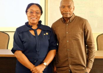 (L-R) Chairman, CIPM Oyo state Chapter Mrs Omolara Onipede and President of Employment Relations and Human Resources Management Students Association, Mr Olaniyan Olawale Emmanuel