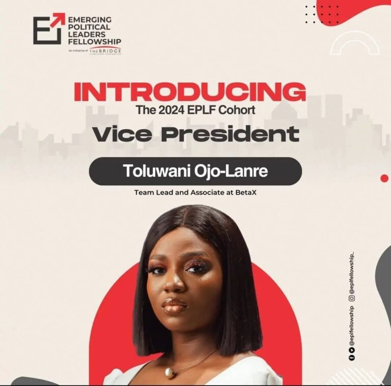 Wale Ojo Lanre’s Daughter, Toluwani  Emerges EPLF Fellowship’s Vice President