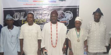 L-R Members of the Planning Committee of the 2024 Olokun Festival, Ambassador Gbenga Onasanya, Chairman of the Publicity Committee, Olokun Festival 2024, Chief Segun Ajiboye, Chairman of the planning committee,2024 edition of  Olokun Festival, Barrister Yinka Oguntimehin, Special Adviser to the OPC, Professor Kolawole Raheem and Secretary General of the OPC Barrister Babajide Tanimowo at the Press Briefing organised by the Olokun Festival Foundation (OFF) today in Ikeja,Lagos.