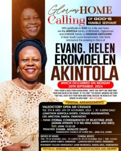 Evangelist Hele Akintola Funeral Arrangements 