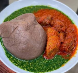 Amala and Ewedu 