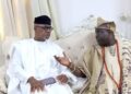 Ogun State Governor Dapo Abiodun and Oba Francis Olusola Alao, Olugbon of Orile Igbon at Olugbon's mum burial in Ile Igbon