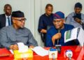 Alhaji Aliko Dangote, President of Dangote Group and Gov Dapo Abiodun of Ogun state