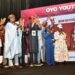 Oyo State Governor, Seyi Makinde (right) receiving Lifetime Achievement award from Group Managing Director of BOVAS Group, Dr Victoria Samson (second right); while Commissioner for Youth and Sports, Hon Wasilat Adegoke (left) and Secretary, Oyo Youth Summit Planing Committee, Prince Deji Adeyemo look on, during 2025 Oyo State Youth Summit, held at International Conference Centre, University of Ibadan. PHOTO: Oyo Gov's Media Unit.