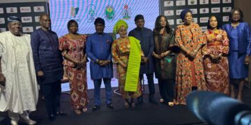 L-R : Rev Bunmi Jenyo, Commissioner for Commerce & Industry, Osun State, Dr Segun Ogunsanya, Chairman, Airtel Foundation, Mrs Abike Dabiri Erewa, OON, Chairman, NIDCOM, Otunba Bimbo Ashiru, Group Chairman, Odu’a Investment Company Limited, Mrs Abimbola Salu - Hundeyin, SSG, Lagos State, Mr Temitope Adekunle- Johnson, Special Adviser to President on Job creation and MSMEs, Mrs Thelma Ekiyor-Solanke, Chairperson Nigeria Office for Philanthropy and Impact Investing, Mrs Folashade Ambrose- Medebem, Commissioner for Commerce,Trade, Industry and Investment, Lagos State, Ms. Sola Arobieke, Special adviser to the Gov of Ogun State on investment promotion and Mrs Omotayo Adeola, Commissioner for commerce, Trade, industry and investment, Ekiti State