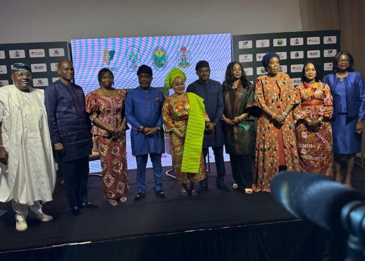 L-R : Rev Bunmi Jenyo, Commissioner for Commerce & Industry, Osun State, Dr Segun Ogunsanya, Chairman, Airtel Foundation, Mrs Abike Dabiri Erewa, OON, Chairman, NIDCOM, Otunba Bimbo Ashiru, Group Chairman, Odu’a Investment Company Limited, Mrs Abimbola Salu - Hundeyin, SSG, Lagos State, Mr Temitope Adekunle- Johnson, Special Adviser to President on Job creation and MSMEs, Mrs Thelma Ekiyor-Solanke, Chairperson Nigeria Office for Philanthropy and Impact Investing, Mrs Folashade Ambrose- Medebem, Commissioner for Commerce,Trade, Industry and Investment, Lagos State, Ms. Sola Arobieke, Special adviser to the Gov of Ogun State on investment promotion and Mrs Omotayo Adeola, Commissioner for commerce, Trade, industry and investment, Ekiti State