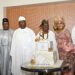 1-1822738359 - National Insight News From left, Oyo State Governor, Seyi Makinde; Bauchi State Governor, Bala Muhammed; Secretary to the Federal Government, Senator George Akume, Celebrant, Chief Olabode George; his wife, Dr Roli and Oni of Ife, Oba Dapo Ogunwusi, during the 80th Birthday of Chief Bode George, held at Admiralty Conference Centre, Victoria Island, Lagos. PHOTO: Oyo Gov's Media Unit.