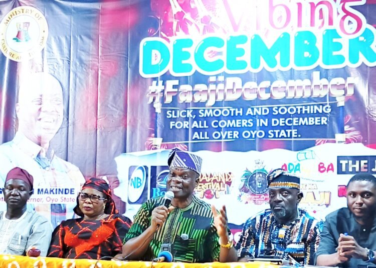 From left Secretary ogbomoso cradle Carnival Mr Muyiwa Oke, Hon Bisi Oluranti Chairman House committee on Culture and Tourism, Hon Wasiu Olatubosun , commissioner for Culture and Tourism and Mr Ayo, Chairman Oyo state Hoteliers Association