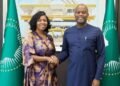 AfCFTA Secretary-General, Mr Wamkele Mene and Special Adviser on International Trade and AfCFTA to Oyo State Governor, Ms Neo Theodore Tlhaselo