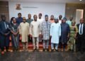 Oyo State Governor, Seyi Makinde (fourth left); his deputy, Barr Bayo Lawal (third left); Secretary to the State Government, Prof Musibau Babatunde (fourth right),  with the members of Oyo State 25 years Tourism Master Plan Committee and 2026 International Tourism Summit Committee, during their inauguration, held at Executive Chamber Governor's Office Secretariat, Ibadan. PHOTO: Oyo Gov's Media Unit.