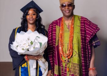 Soun of Ogbomosoland, Oba Ghandi Afolabi Olaoye, Orumogege III and  his daughter, Princess Toluni Ghandi-Olaoye,