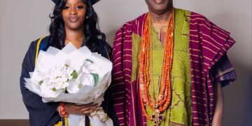 Soun of Ogbomosoland, Oba Ghandi Afolabi Olaoye, Orumogege III and  his daughter, Princess Toluni Ghandi-Olaoye,