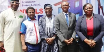 L-R : Otunba Lai Oriowo, Group Director, Odu’a Investment Company Limited, Dr Supo Falana, Managing Director, Glanvills Enthoven, Otunba Bimbo Ashiru, Group Chairman, Odu’a, Mr Abdulrahman Yinusa, Group Managing Director, Odu’a and Mrs Foluso Olaniyan, OON, Group Independent Director, Odu’a at the Glanvills House Commissioning in Lagos