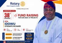 Rotary Club of Iyaganku-Ibadan to Install Rotarian Idowu Oyedapo Richard as 38th President
