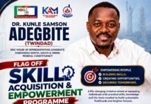NDC Reps Candidate Dr Kunle Adegbite to Flag Off Skill Acquisition Programme in Ogbomoso Today