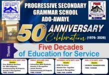 Progressive Secondary Grammar School Alumni Ado Awaye Set to Celebrate 50th Anniversary