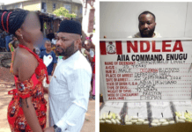 NDLEA Arrests Newlywed With 72 Wraps of Cocaine at Enugu Airport